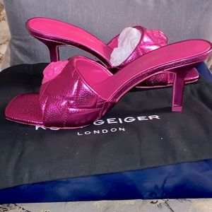 Kurt Geiger Metallic pink quilted heels